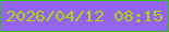 文字の大きさ：2、枠の色：33bb18、背景の色：9564f0、文字の色：abd702 無料ブログパーツのブログ時計