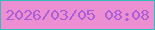 文字の大きさ：3、枠の色：33bdb8、背景の色：ec8ed2、文字の色：a95ed8 無料ブログパーツのブログ時計