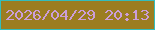 文字の大きさ：3、枠の色：33bdbd、背景の色：9b7d21、文字の色：cb9ed9 無料ブログパーツのブログ時計
