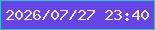 文字の大きさ：3、枠の色：33becb、背景の色：6546e4、文字の色：f2e3a9 無料ブログパーツのブログ時計