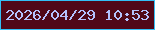 文字の大きさ：1、枠の色：33bff5、背景の色：500818、文字の色：b4c2fe 無料ブログパーツのブログ時計