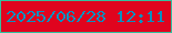 文字の大きさ：1、枠の色：33c09d、背景の色：e0041e、文字の色：0491c1 無料ブログパーツのブログ時計