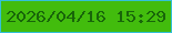 文字の大きさ：1、枠の色：33c0d7、背景の色：42bc0d、文字の色：186609 無料ブログパーツのブログ時計