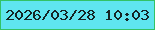 文字の大きさ：5、枠の色：33c265、背景の色：5fe5ef、文字の色：152525 無料ブログパーツのブログ時計