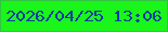 文字の大きさ：1、枠の色：33c343、背景の色：1af51a、文字の色：103aa9 無料ブログパーツのブログ時計