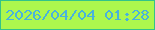 文字の大きさ：4、枠の色：33c389、背景の色：adf74d、文字の色：48b2dc 無料ブログパーツのブログ時計