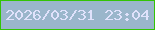 文字の大きさ：2、枠の色：33c405、背景の色：9ab6cb、文字の色：e0e2fb 無料ブログパーツのブログ時計