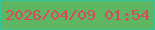 文字の大きさ：1、枠の色：33c79e、背景の色：5eb662、文字の色：d8495b 無料ブログパーツのブログ時計