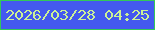文字の大きさ：2、枠の色：33c859、背景の色：4459ef、文字の色：ccf296 無料ブログパーツのブログ時計