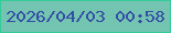 文字の大きさ：3、枠の色：33cb98、背景の色：73c4b0、文字の色：354ea5 無料ブログパーツのブログ時計
