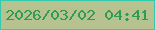 文字の大きさ：3、枠の色：33cbad、背景の色：b6c390、文字の色：2f9c52 無料ブログパーツのブログ時計