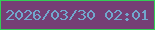 文字の大きさ：2、枠の色：33cd56、背景の色：753f75、文字の色：71a7cd 無料ブログパーツのブログ時計