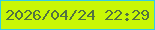 文字の大きさ：1、枠の色：33cde3、背景の色：c8f706、文字の色：527341 無料ブログパーツのブログ時計