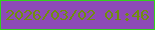 文字の大きさ：5、枠の色：33d11b、背景の色：8d4ab6、文字の色：718e0d 無料ブログパーツのブログ時計
