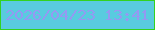 文字の大きさ：4、枠の色：33d220、背景の色：59cbdf、文字の色：9499f2 無料ブログパーツのブログ時計