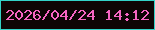 文字の大きさ：5、枠の色：33d2c8、背景の色：0e0505、文字の色：f765c2 無料ブログパーツのブログ時計