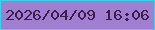 文字の大きさ：3、枠の色：33d4ed、背景の色：a07fd0、文字の色：3e1c50 無料ブログパーツのブログ時計