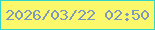 文字の大きさ：5、枠の色：33d5c9、背景の色：fbf86b、文字の色：7e99bf 無料ブログパーツのブログ時計