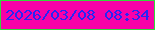 文字の大きさ：4、枠の色：33d73b、背景の色：f701a8、文字の色：2826f4 無料ブログパーツのブログ時計