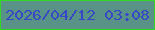 文字の大きさ：4、枠の色：33d825、背景の色：599287、文字の色：3847c3 無料ブログパーツのブログ時計