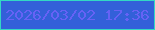 文字の大きさ：2、枠の色：33d8c4、背景の色：3360d9、文字の色：6662f5 無料ブログパーツのブログ時計
