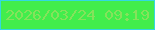 文字の大きさ：5、枠の色：33d8e1、背景の色：42ed4c、文字の色：85e25b 無料ブログパーツのブログ時計