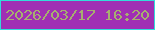文字の大きさ：4、枠の色：33dcda、背景の色：a02fb4、文字の色：a6af6f 無料ブログパーツのブログ時計