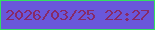 文字の大きさ：3、枠の色：33df61、背景の色：6a57da、文字の色：872a67 無料ブログパーツのブログ時計