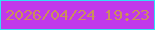 文字の大きさ：2、枠の色：33dff5、背景の色：c139ea、文字の色：cb8f5b 無料ブログパーツのブログ時計