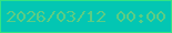 文字の大きさ：5、枠の色：33e384、背景の色：03c6b3、文字の色：5bcc84 無料ブログパーツのブログ時計