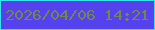 文字の大きさ：4、枠の色：33e4eb、背景の色：5541ee、文字の色：708752 無料ブログパーツのブログ時計