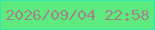文字の大きさ：2、枠の色：33e6b0、背景の色：5deb7f、文字の色：a18888 無料ブログパーツのブログ時計