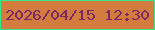 文字の大きさ：2、枠の色：33e88b、背景の色：d47c40、文字の色：7a2a62 無料ブログパーツのブログ時計