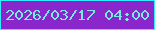 文字の大きさ：1、枠の色：33ebfe、背景の色：8a27cc、文字の色：74eae3 無料ブログパーツのブログ時計