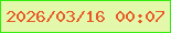 文字の大きさ：4、枠の色：33ec0e、背景の色：e4f8ab、文字の色：e85b28 無料ブログパーツのブログ時計