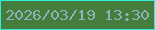 文字の大きさ：3、枠の色：33ecd9、背景の色：447d3c、文字の色：8fb1b7 無料ブログパーツのブログ時計