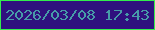 文字の大きさ：5、枠の色：33ed4d、背景の色：2f117e、文字の色：479ba8 無料ブログパーツのブログ時計