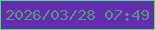 文字の大きさ：5、枠の色：33ef5f、背景の色：672ab2、文字の色：46a16b 無料ブログパーツのブログ時計