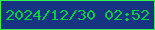 文字の大きさ：4、枠の色：33f24e、背景の色：163482、文字の色：00cd46 無料ブログパーツのブログ時計