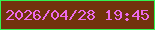 文字の大きさ：4、枠の色：33f351、背景の色：71330d、文字の色：ed6aed 無料ブログパーツのブログ時計
