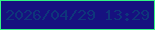文字の大きさ：5、枠の色：33f485、背景の色：16117f、文字の色：0e367b 無料ブログパーツのブログ時計