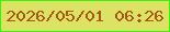 文字の大きさ：5、枠の色：33f60b、背景の色：dce364、文字の色：a65716 無料ブログパーツのブログ時計