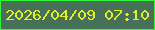 文字の大きさ：3、枠の色：33f636、背景の色：477058、文字の色：e2f02c 無料ブログパーツのブログ時計