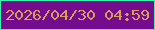 文字の大きさ：3、枠の色：33f7b0、背景の色：750c8e、文字の色：d79e5c 無料ブログパーツのブログ時計