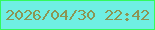 文字の大きさ：4、枠の色：33f95d、背景の色：6fefe3、文字の色：8c9555 無料ブログパーツのブログ時計