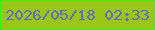 文字の大きさ：3、枠の色：33fa0d、背景の色：9bc618、文字の色：606bbf 無料ブログパーツのブログ時計