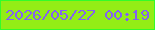 文字の大きさ：1、枠の色：33fc2a、背景の色：93ed16、文字の色：8461f1 無料ブログパーツのブログ時計