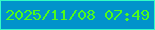 文字の大きさ：1、枠の色：33fcc6、背景の色：0193cb、文字の色：4dfb1c 無料ブログパーツのブログ時計