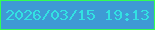 文字の大きさ：1、枠の色：33fd54、背景の色：3e9ad5、文字の色：33e1e2 無料ブログパーツのブログ時計