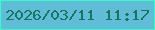 文字の大きさ：1、枠の色：33fec7、背景の色：61bdd7、文字の色：12785e 無料ブログパーツのブログ時計